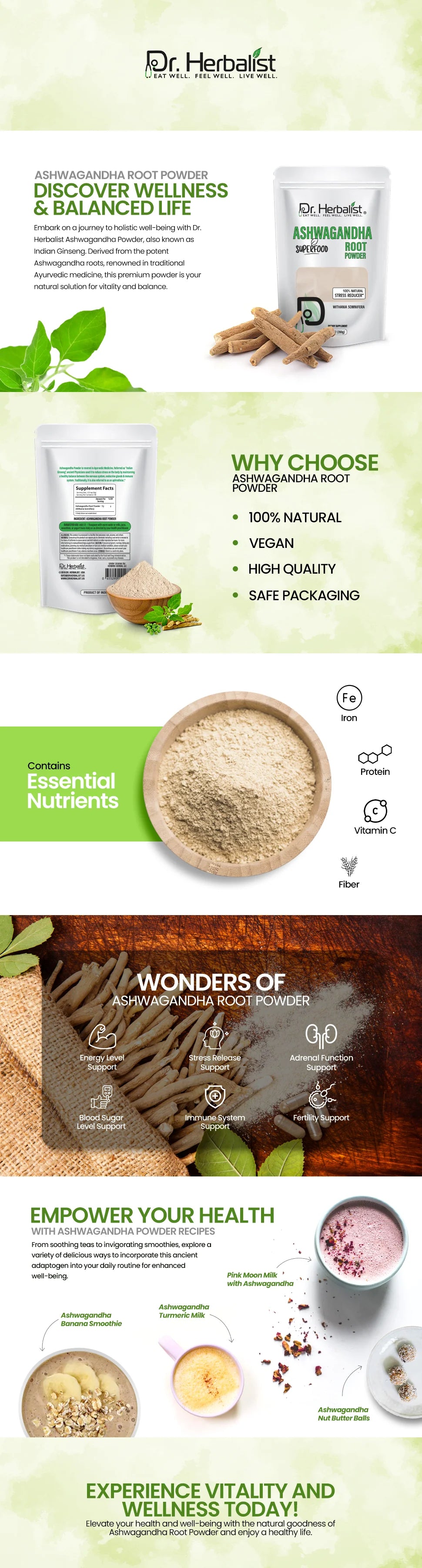 Ashwagandha Root Powder 200g - Withania Somnifera — feature 1