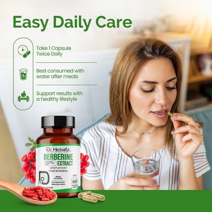 Berberine Extract 500mg - Plant Alkaloid (Berberis), 60 Capsules