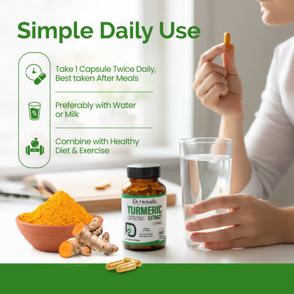 Turmeric Extract Capsules 250mg - Curcuma Longa Curcuminoids (Haldi)