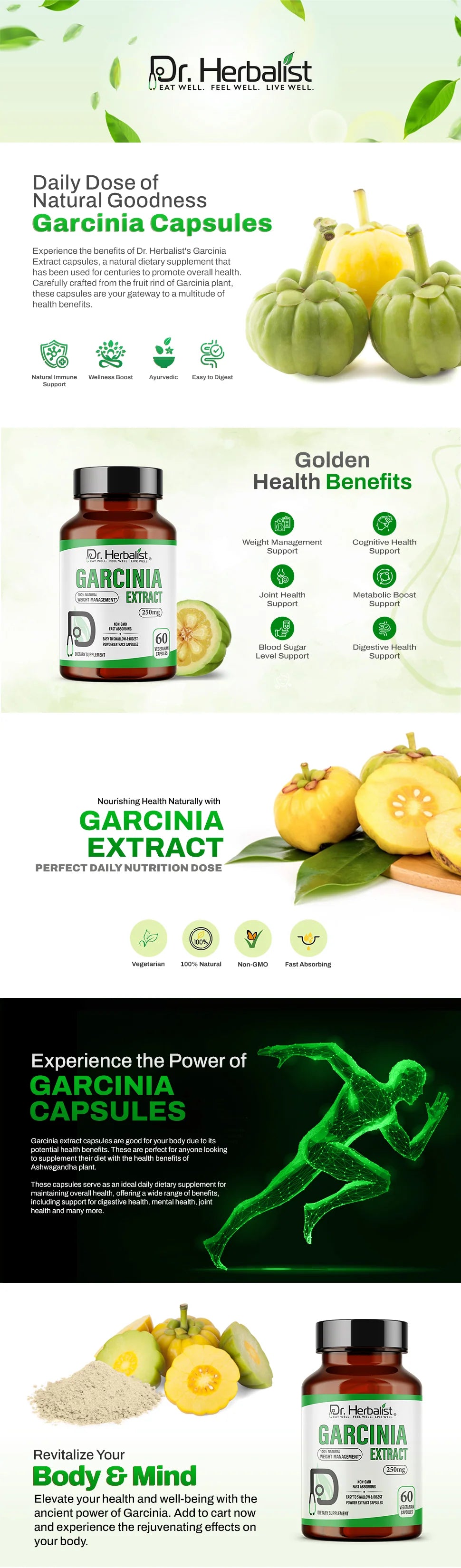 Garcinia Cambogia Extract 350mg - Malabar Tamarind (HCA), 60 Capsules — feature 1