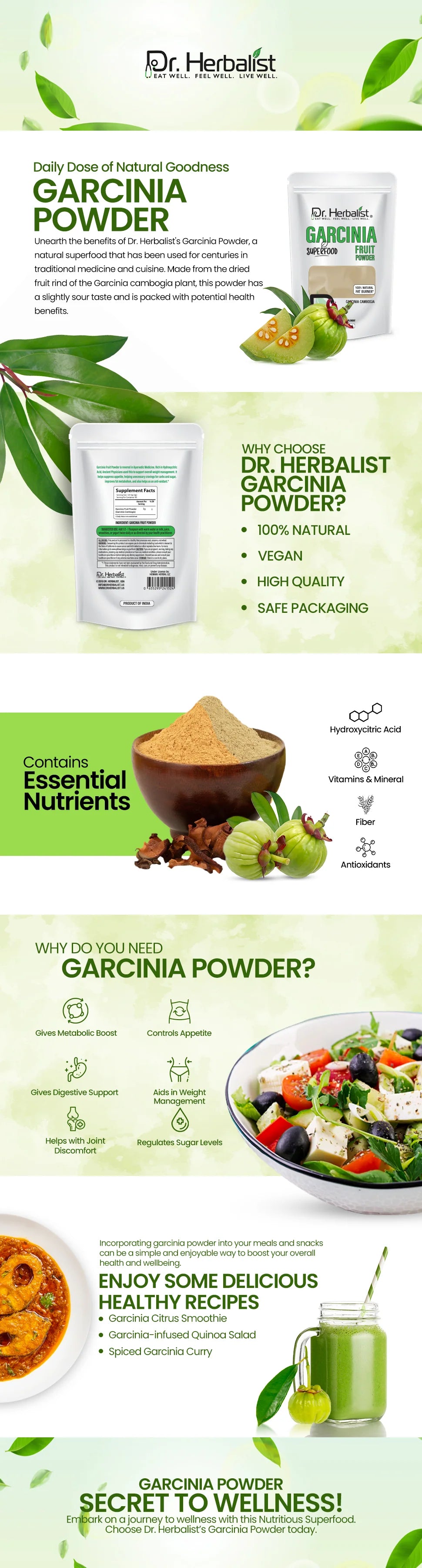 Garcinia Cambogia Powder 200g — Single-Ingredient Malabar Tamarind (HCA) | Treasured for Everyday Wellness | Halal, No Fillers — feature 1