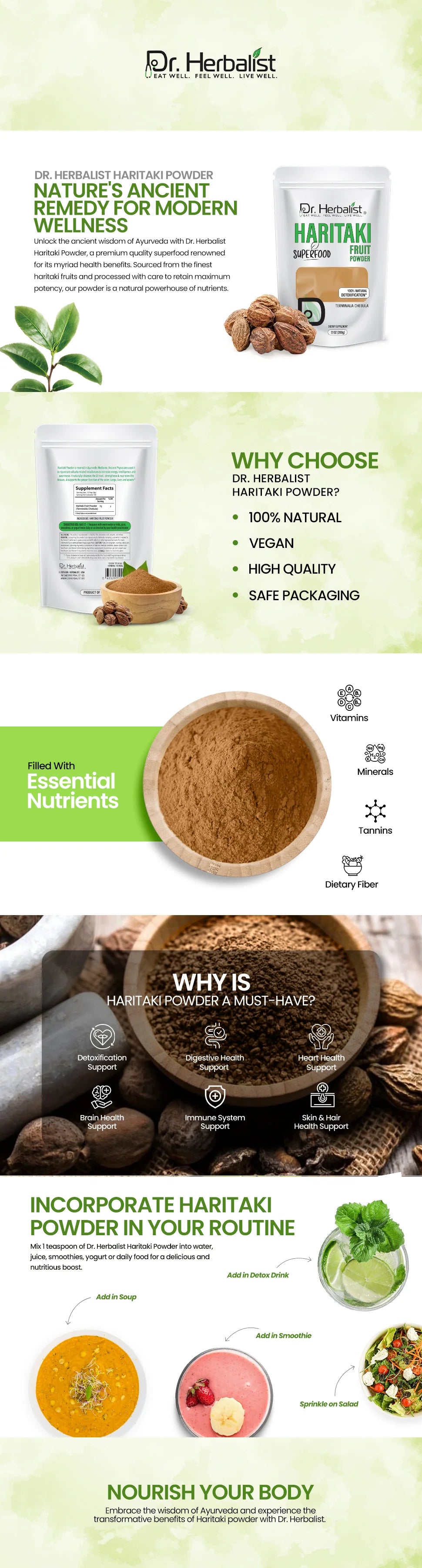 Haritaki Powder 200g — Single-Ingredient Terminalia Chebula (Harad) | Supports Digestive Wellness | Halal, No Fillers — feature 1