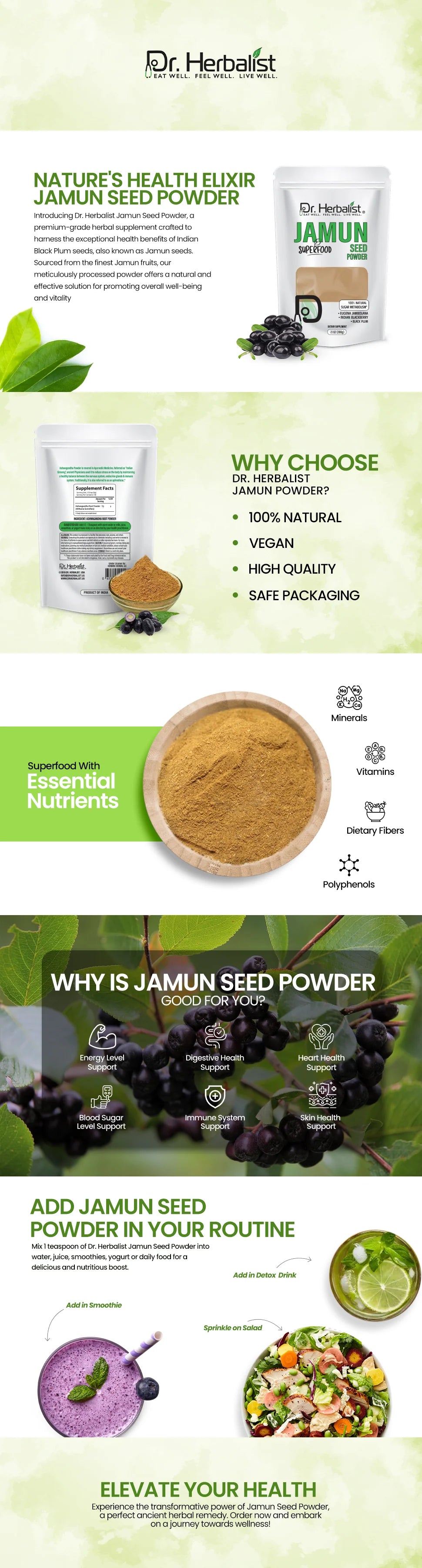 Jamun Powder 200g — Single-Ingredient Syzygium Cumini (Java Plum) | Treasured for Everyday Wellness | Halal, No Fillers — feature 1