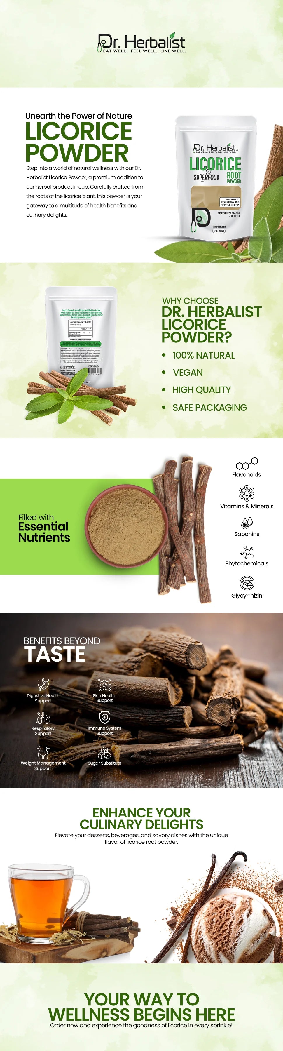 Licorice Root Powder 200g - Glycyrrhiza Glabra (Mulethi) — feature 1