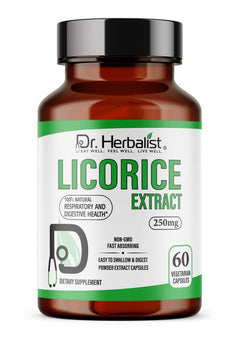 Licorice Root Capsules 250mg - Glycyrrhiza Glabra (Mulethi)