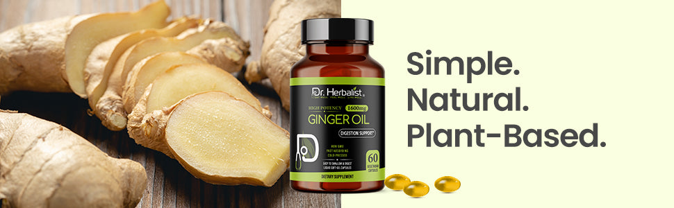 Ginger Oil Capsules 1600mg - Zingiber Officinale, No Burn | 60 Softgels — feature 5