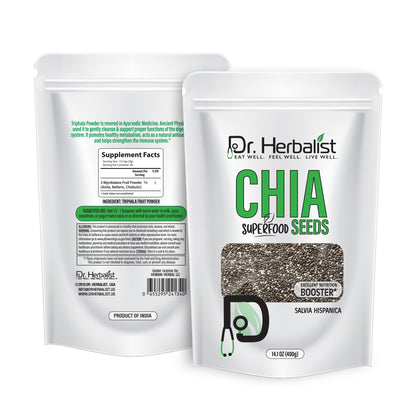 Chia Seeds 400g - Raw Salvia Hispanica (Fiber & Omega-3 ALA)