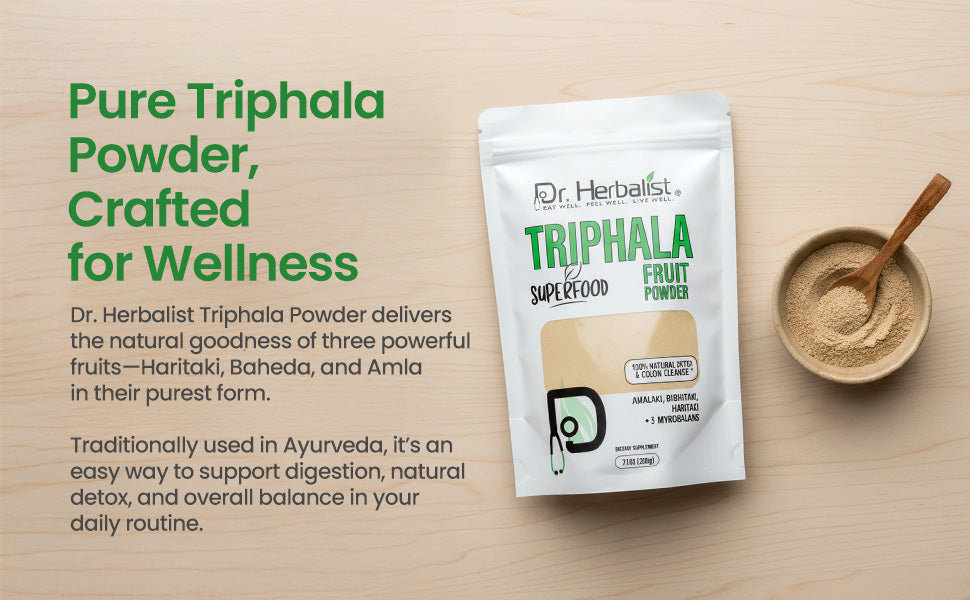 Triphala Powder 200g - Amla, Bibhitaki & Haritaki (Three-Fruit Blend) — feature 2