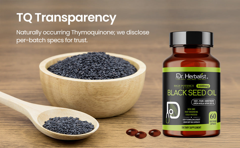 Black Seed Oil Capsules 1600mg - Nigella Sativa, No Harsh Taste | 60 Softgels — feature 4