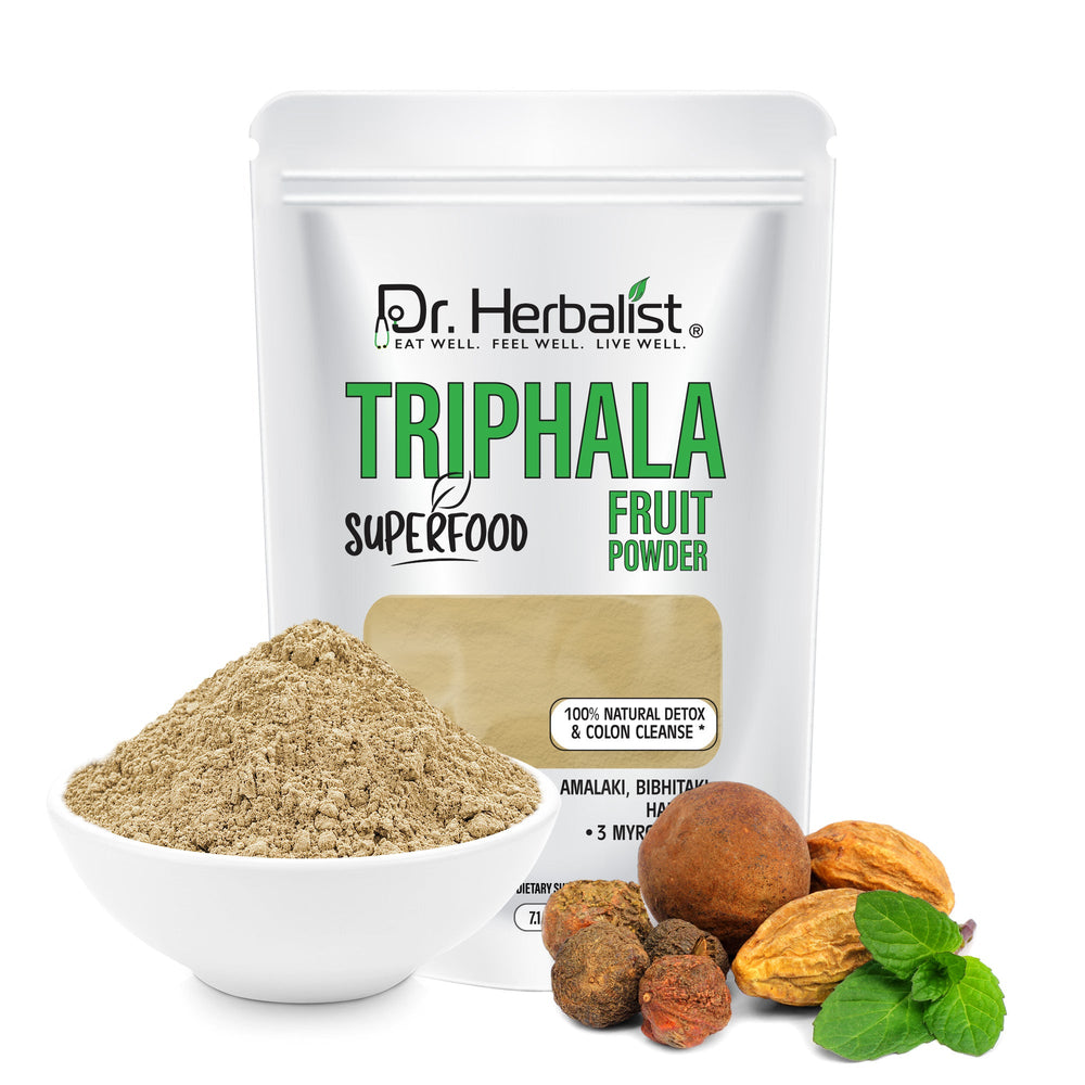 Dr. HERBALIST Triphala Powder 200g - Amla, Bibhitaki, Haritaki three-fruit blend