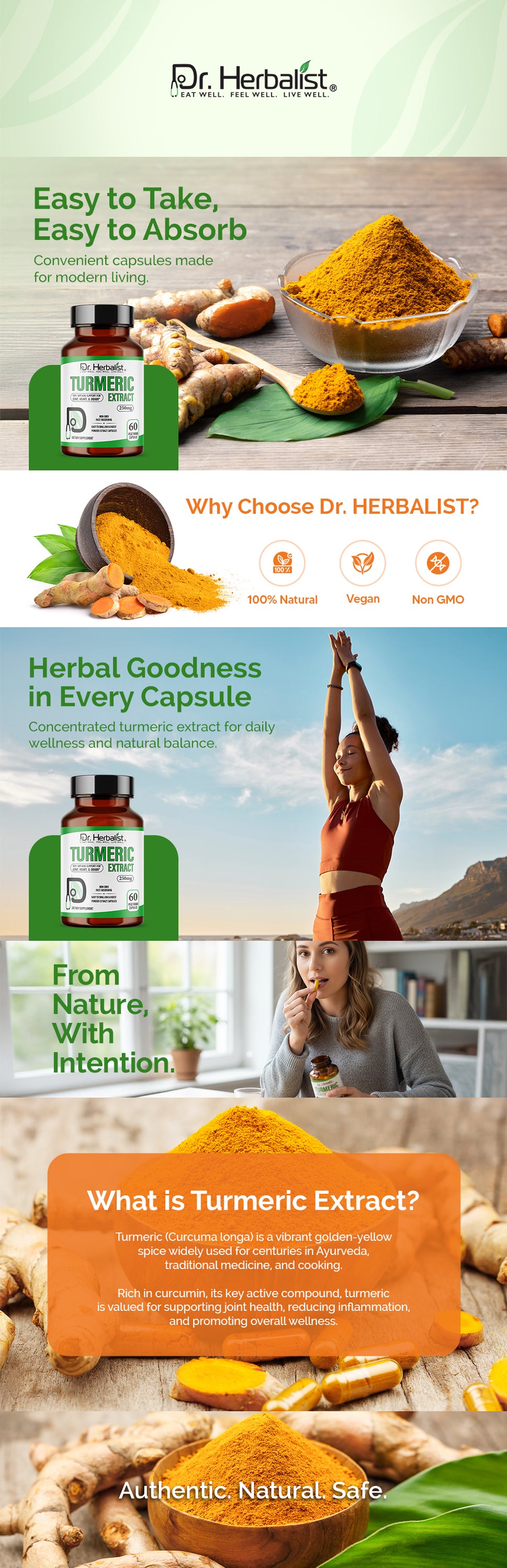 Turmeric Extract Capsules 250mg - Curcuma Longa Curcuminoids (Haldi) — feature 1