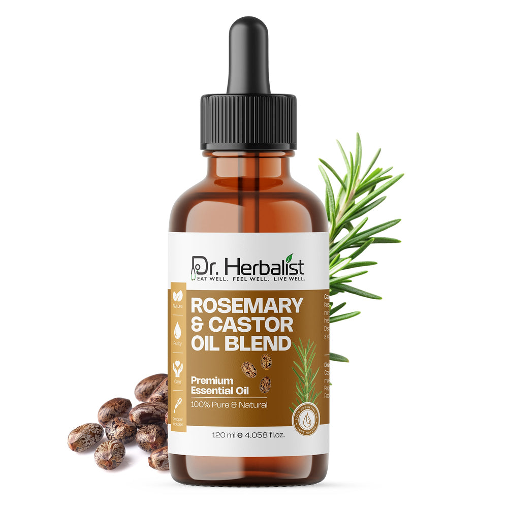 Dr. Herbalist Rosemary & Castor Oil Blend 120mL | Multipurpose Oil for Hair, Scalp & Skin Care