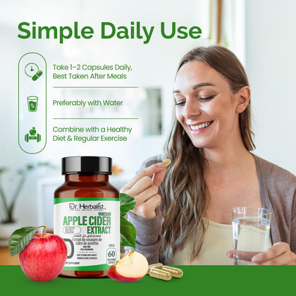Apple Cider Vinegar Capsules 500mg - ACV, No Sour Taste