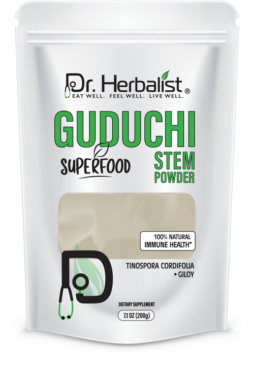 Dr. HERBALIST Guduchi Powder 200g - Tinospora cordifolia (giloy / amrita), single-ingredient