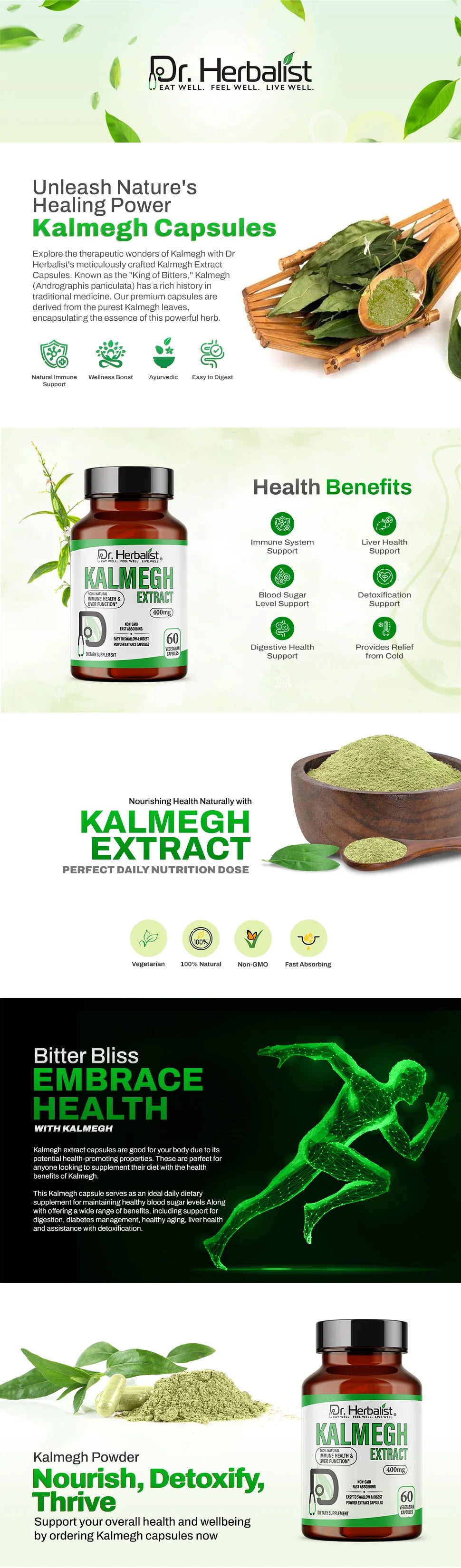 Andrographis (Kalmegh) Capsules 400mg - Paniculata, King of Bitters — feature 1