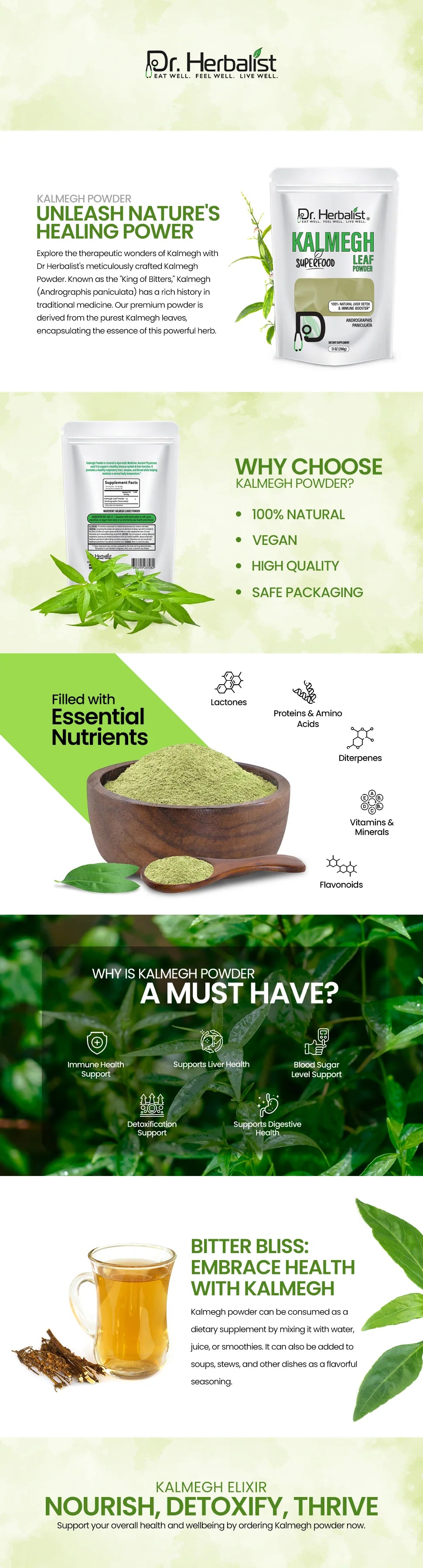 Kalmegh Powder 200g - Andrographis Paniculata (King of Bitters) — feature 1