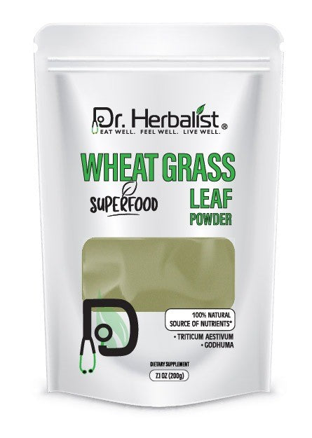 Dr. HERBALIST Wheat Grass Powder 200g - Triticum aestivum wheatgrass front label