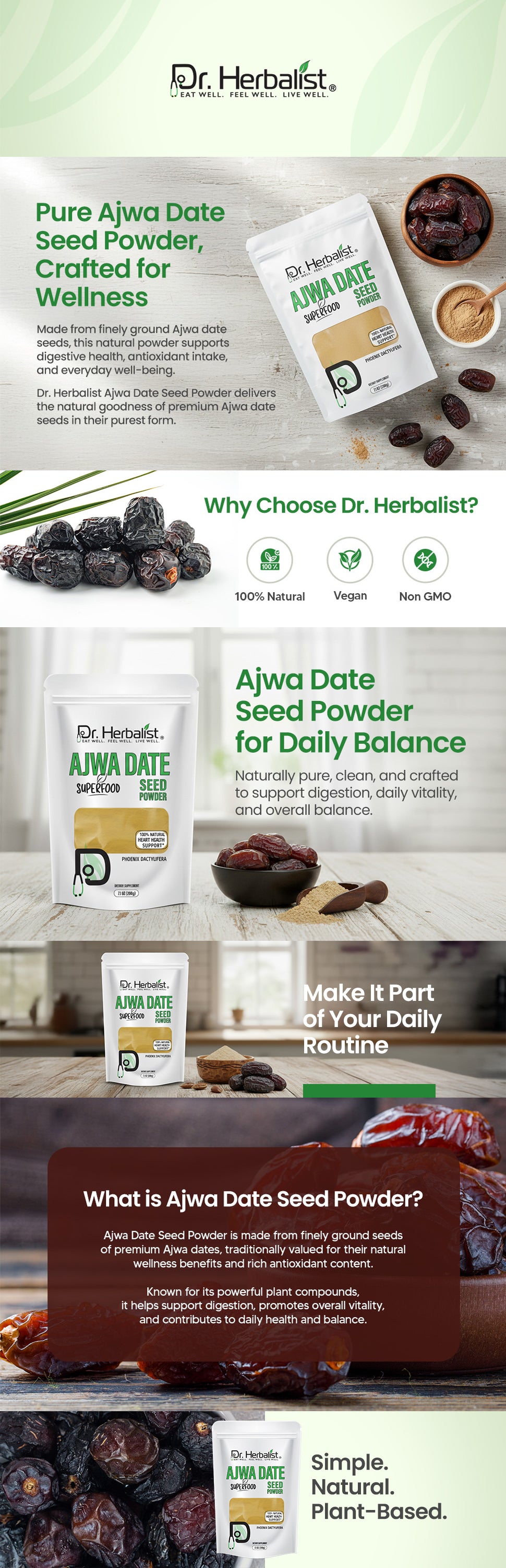 Ajwa Date Powder 200g — Single-Ingredient Phoenix Dactylifera | A Natural Source of Vitamin C | Halal, No Fillers — feature 1