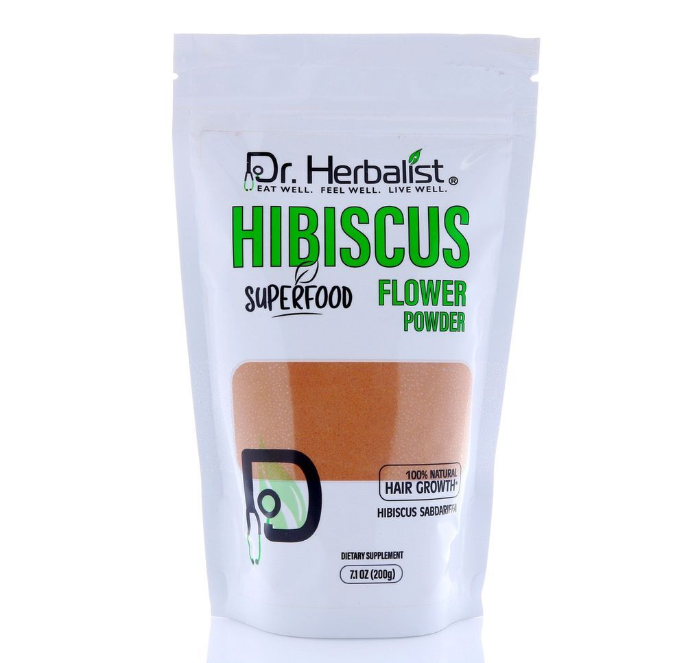 Dr. HERBALIST Hibiscus Powder 200g - Hibiscus flower powder, for tea and DIY hair masks