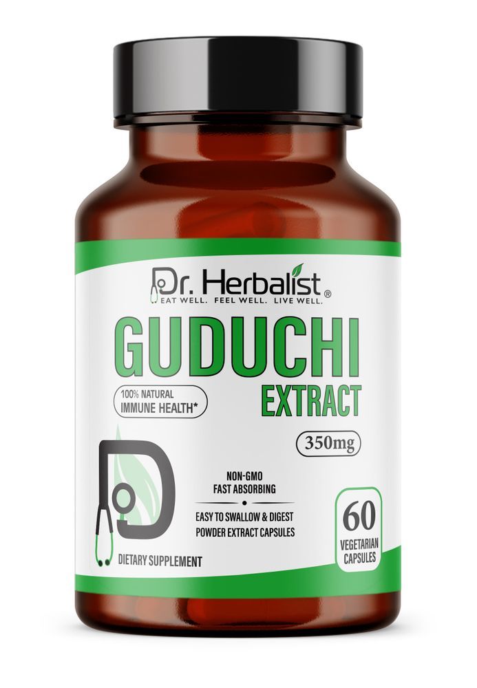 Dr. HERBALIST Guduchi Giloy Capsules 350mg - Tinospora cordifolia (amrita), 60 capsules, Halal