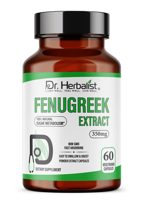 Dr. HERBALIST Fenugreek Methi Capsules 350mg - Trigonella foenum-graecum, single-ingredient, 60 capsules