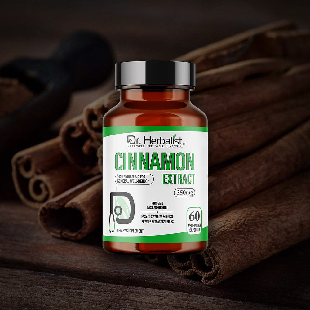 Dr. HERBALIST Cinnamon Extract Capsules 350mg - Cinnamomum, single-ingredient, 60 capsules, Halal