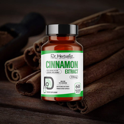 Dr. HERBALIST Cinnamon Extract Capsules 350mg - Cinnamomum, single-ingredient, 60 capsules, Halal