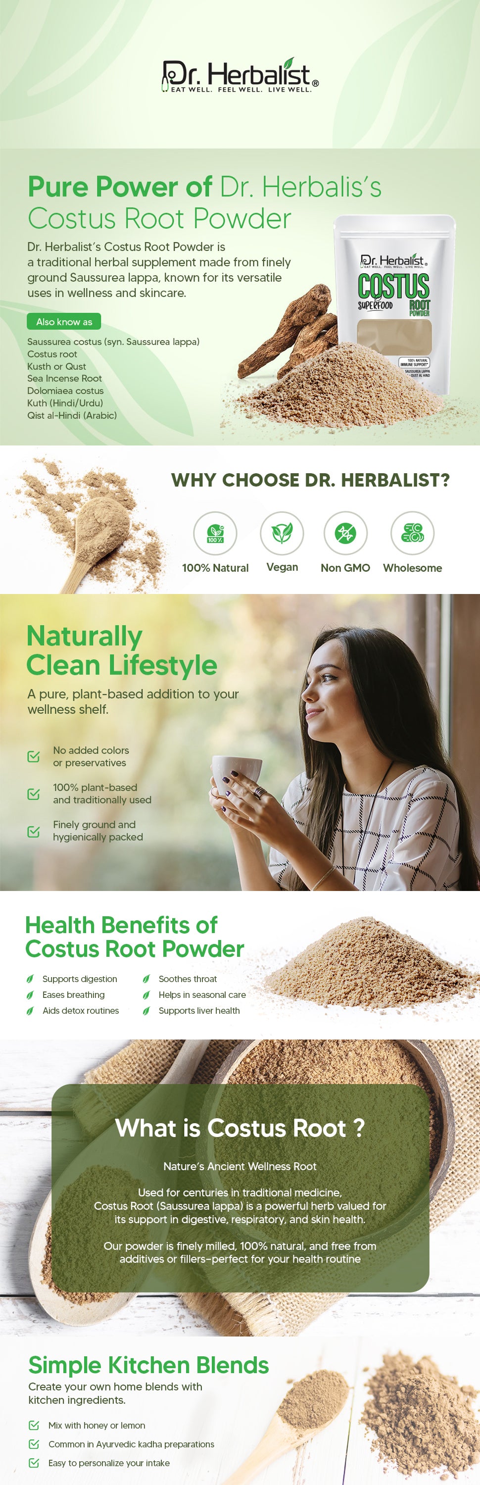 Costus Root Powder 200g — Single-Ingredient Saussurea Costus (Qust Al-Hindi) | Supports Digestive Wellness | Halal, No Fillers — feature 1