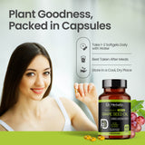 Grape Seed Oil Capsules 1600mg - Cold-Pressed, Vitamin E | 60 Softgels view 5