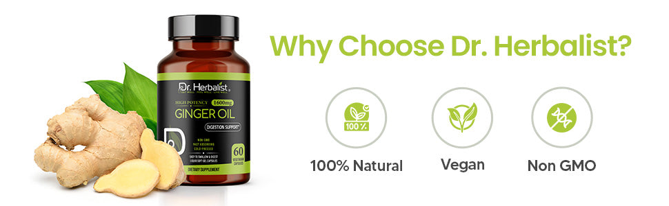 Ginger Oil Capsules 1600mg - Zingiber Officinale, No Burn | 60 Softgels — feature 3