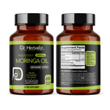 Moringa Oil Capsules 1600mg - Cold-Pressed Seed (Ben) Oil | 60 Softgels view 2