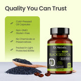 Black Seed Oil Capsules 1600mg - Nigella Sativa, No Harsh Taste | 60 Softgels view 6