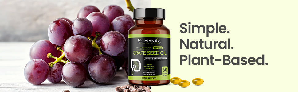 Grape Seed Oil Capsules 1600mg - Cold-Pressed, Vitamin E | 60 Softgels — feature 5