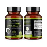 Grape Seed Oil Capsules 1600mg - Cold-Pressed, Vitamin E | 60 Softgels view 3