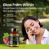 Grape Seed Oil Capsules 1600mg - Cold-Pressed, Vitamin E | 60 Softgels view 7