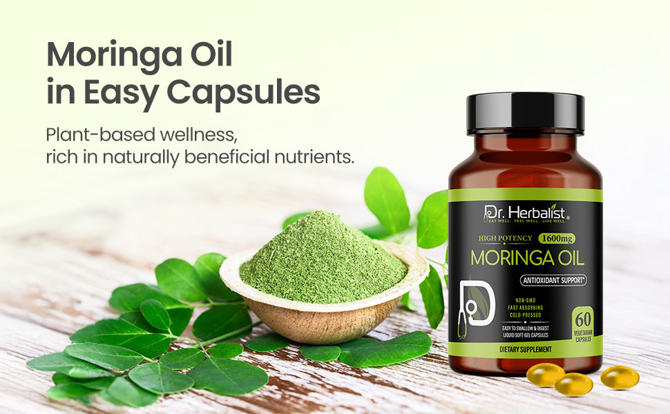Moringa Oil Capsules 1600mg - Cold-Pressed Seed (Ben) Oil | 60 Softgels — feature 4