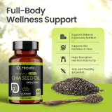 Chia Seed Oil Capsules 1600mg - Fish-Free Plant Omega-3 (ALA) | 60 Softgels view 4
