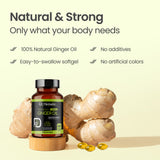 Ginger Oil Capsules 1600mg - Zingiber Officinale, No Burn | 60 Softgels view 6